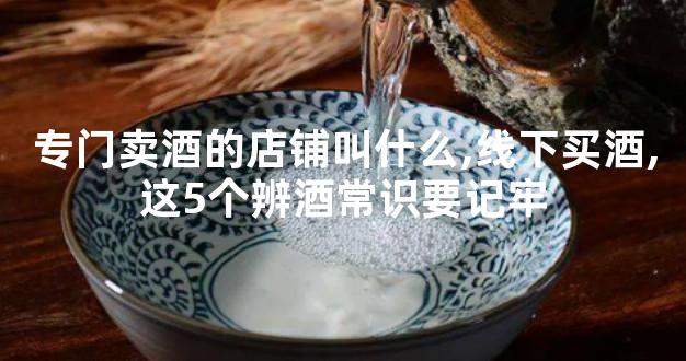 专门卖酒的店铺叫什么,线下买酒,这5个辨酒常识要记牢