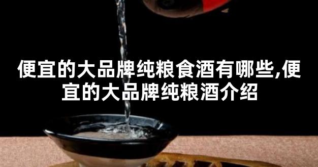 便宜的大品牌纯粮食酒有哪些,便宜的大品牌纯粮酒介绍