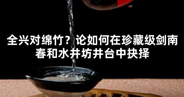 全兴对绵竹？论如何在珍藏级剑南春和水井坊井台中抉择