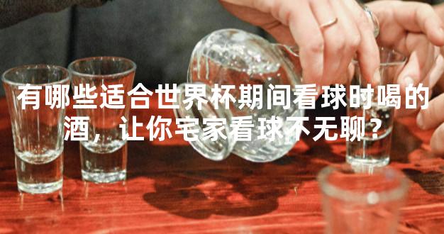 有哪些适合世界杯期间看球时喝的酒，让你宅家看球不无聊？