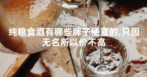 纯粮食酒有哪些牌子便宜的,只因无名所以价不高