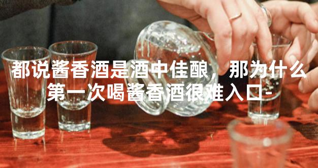 都说酱香酒是酒中佳酿，那为什么第一次喝酱香酒很难入口-